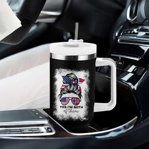 Yes I'm Both of Them Half Norwegian American Tumbler With Handle TS14 Print Your Wear