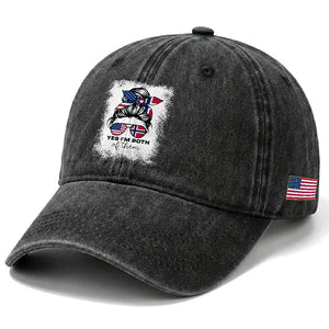 Yes I'm Both of Them Half Norwegian American Washed Cotton Baseball Cap TS14 Print Your Wear