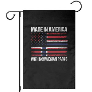 Made in America with Norwegian Parts Garden Flag Half American Flag USA Norway Pride TS14 Black Print Your Wear