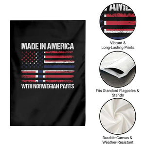 Made in America with Norwegian Parts Garden Flag Half American Flag USA Norway Pride TS14 Print Your Wear