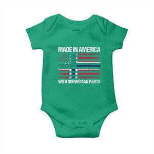 Made in America with Norwegian Parts Baby Onesie Half American Flag USA Norway Pride TS14 Irish Green Print Your Wear