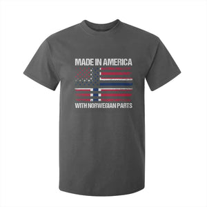 Made in America with Norwegian Parts T Shirt For Kid Half American Flag USA Norway Pride TS14 Dark Heather Print Your Wear