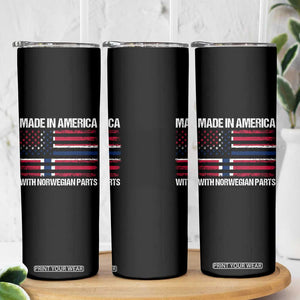 Made in America with Norwegian Parts Skinny Tumbler Half American Flag USA Norway Pride TS14 Print Your Wear