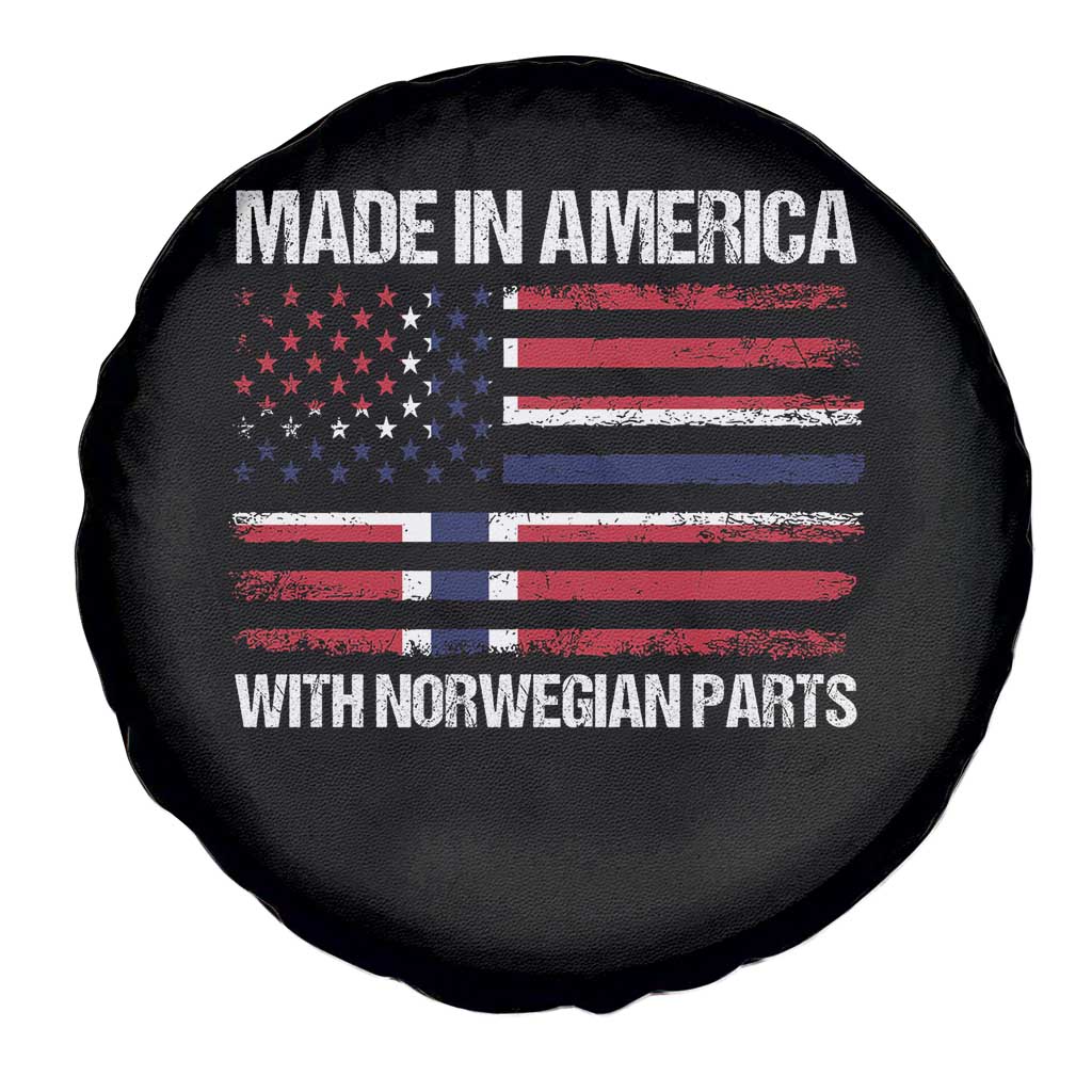 Made in America with Norwegian Parts Spare Tire Cover Half American Flag USA Norway Pride TS14 Print Your Wear