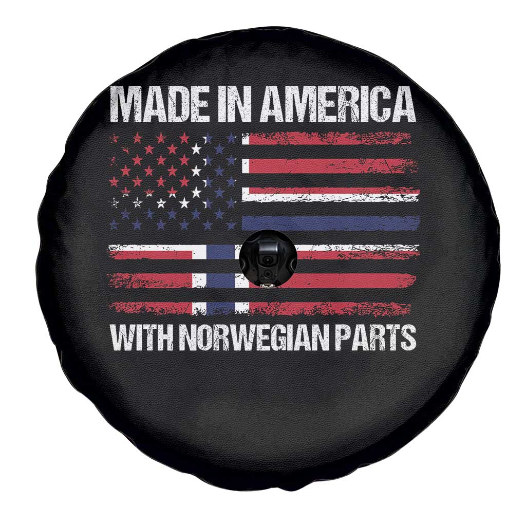 Made in America with Norwegian Parts Spare Tire Cover Half American Flag USA Norway Pride TS14 Print Your Wear
