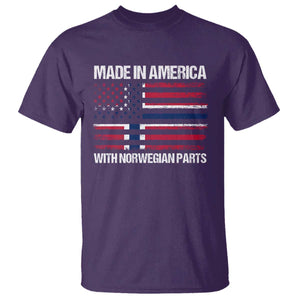 Made in America with Norwegian Parts T Shirt Half American Flag USA Norway Pride TS14 Purple Print Your Wear