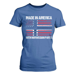 Made in America with Norwegian Parts T Shirt For Women Half American Flag USA Norway Pride TS14 Royal Blue Print Your Wear