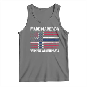 Made in America with Norwegian Parts Tank Top Half American Flag USA Norway Pride TS14 Black Heather Print Your Wear