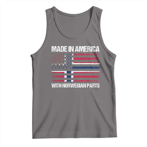 Made in America with Norwegian Parts Tank Top Half American Flag USA Norway Pride TS14 Deep Heather Print Your Wear