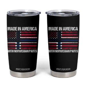 Made in America with Norwegian Parts Tumbler Cup Half American Flag USA Norway Pride TS14 Black Print Your Wear