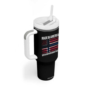 Made in America with Norwegian Parts Tumbler With Handle Half American Flag USA Norway Pride TS14 Print Your Wear