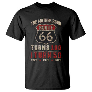 Highway 66 Turn 100 I Turn 50 T Shirt Vintage 1976 Road Sign 50 Year Old Gift 2026 TS14 Black Print Your Wear