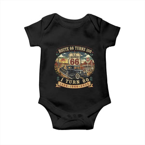 Route Highway 66 Turns 100 I Turn 80 Baby Onesie Vintage 1946 Road Sign Antique Car Lover 80th Birthday Gift