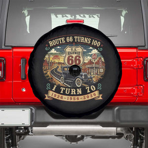 Route Highway 66 Turns 100 I Turn 70 Spare Tire Cover Vintage 1956 Road Sign Antique Car Lover 70th Birthday Gift