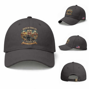 Route Highway 66 Turns 100 I Turn 60 Baseball Cap Vintage 1966 Road Sign Antique Car Lover 60th Birthday Gift