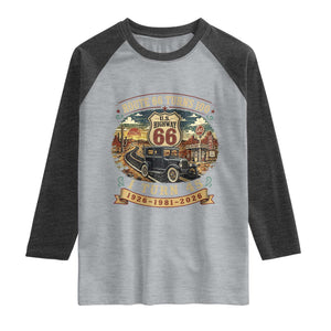Route Highway 66 Turns 100 I Turn 45 Raglan Shirt Vintage 1981 Road Sign Antique Car Lover 45th Birthday Gift