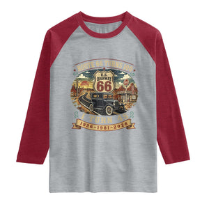 Route Highway 66 Turns 100 I Turn 45 Raglan Shirt Vintage 1981 Road Sign Antique Car Lover 45th Birthday Gift