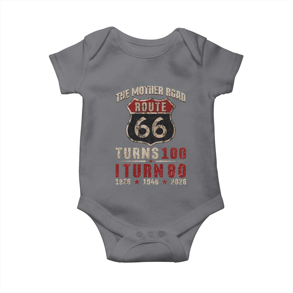 Route Highway 66 Turns 100 I Turn 80 Baby Onesie Vintage 1946 Road Sign 80th Birthday Gift