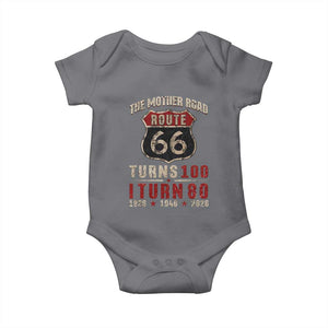 Route Highway 66 Turns 100 I Turn 80 Baby Onesie Vintage 1946 Road Sign 80th Birthday Gift