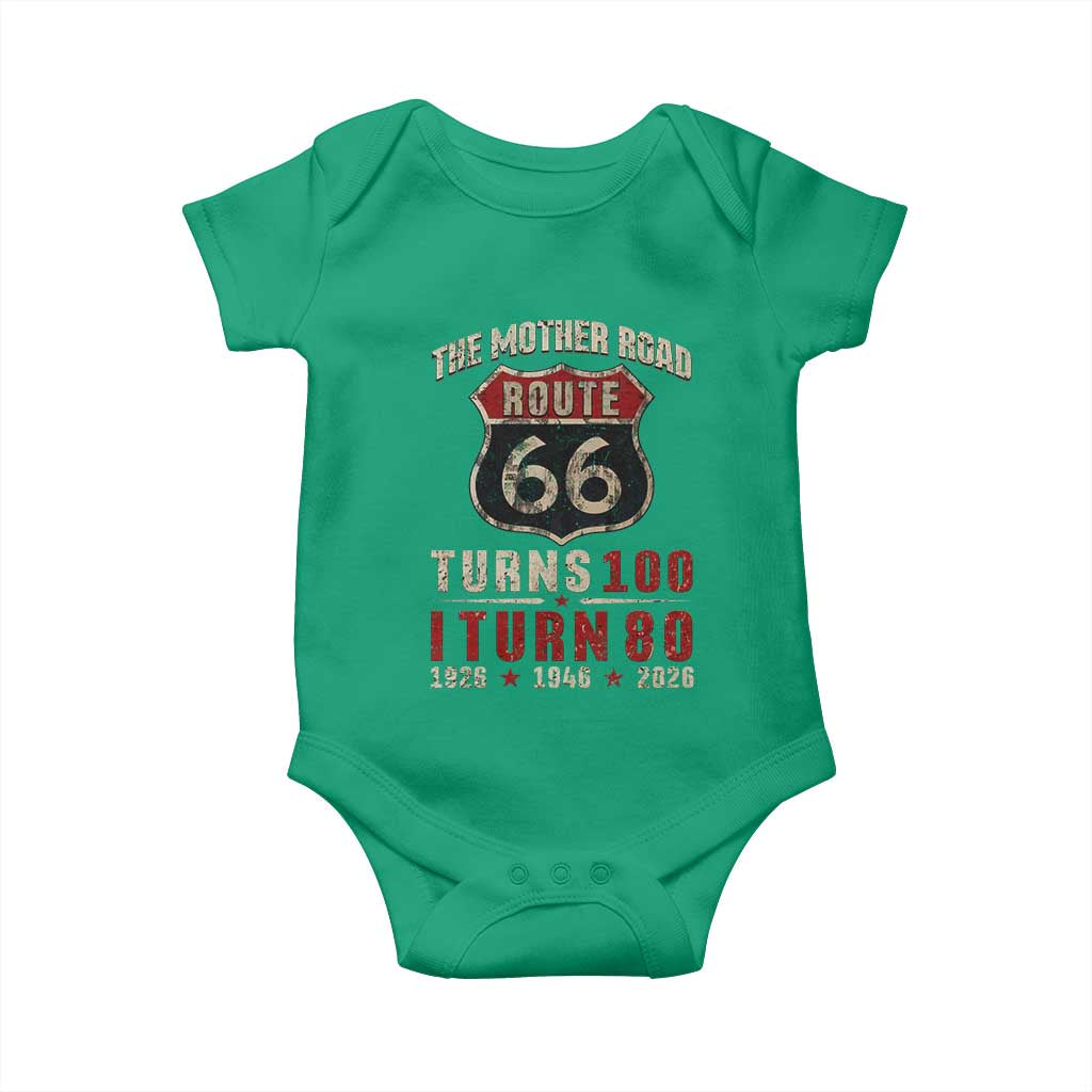Route Highway 66 Turns 100 I Turn 80 Baby Onesie Vintage 1946 Road Sign 80th Birthday Gift