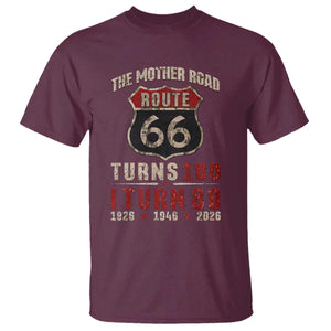 Route Highway 66 Turns 100 I Turn 80 T Shirt Vintage 1946 Road Sign 80th Birthday Gift
