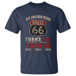 Route Highway 66 Turns 100 I Turn 80 T Shirt Vintage 1946 Road Sign 80th Birthday Gift