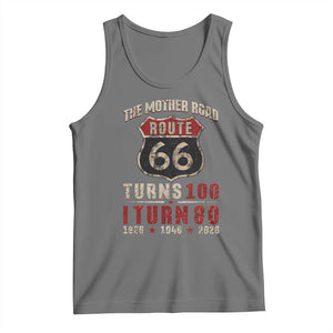 Route Highway 66 Turns 100 I Turn 80 Tank Top Vintage 1946 Road Sign 80th Birthday Gift