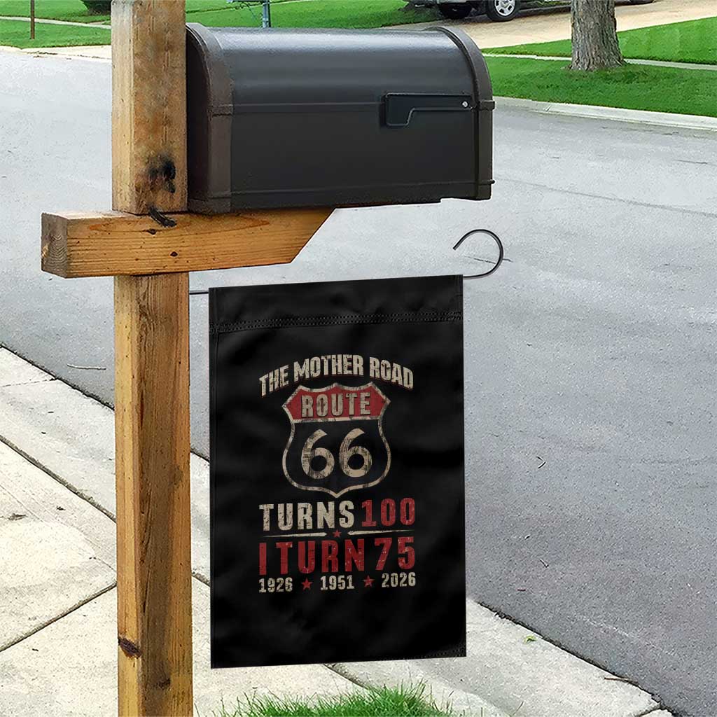 Route Highway 66 Turns 100 I Turn 75 Garden Flag Vintage 1951 Road Sign 75th Birthday Gift