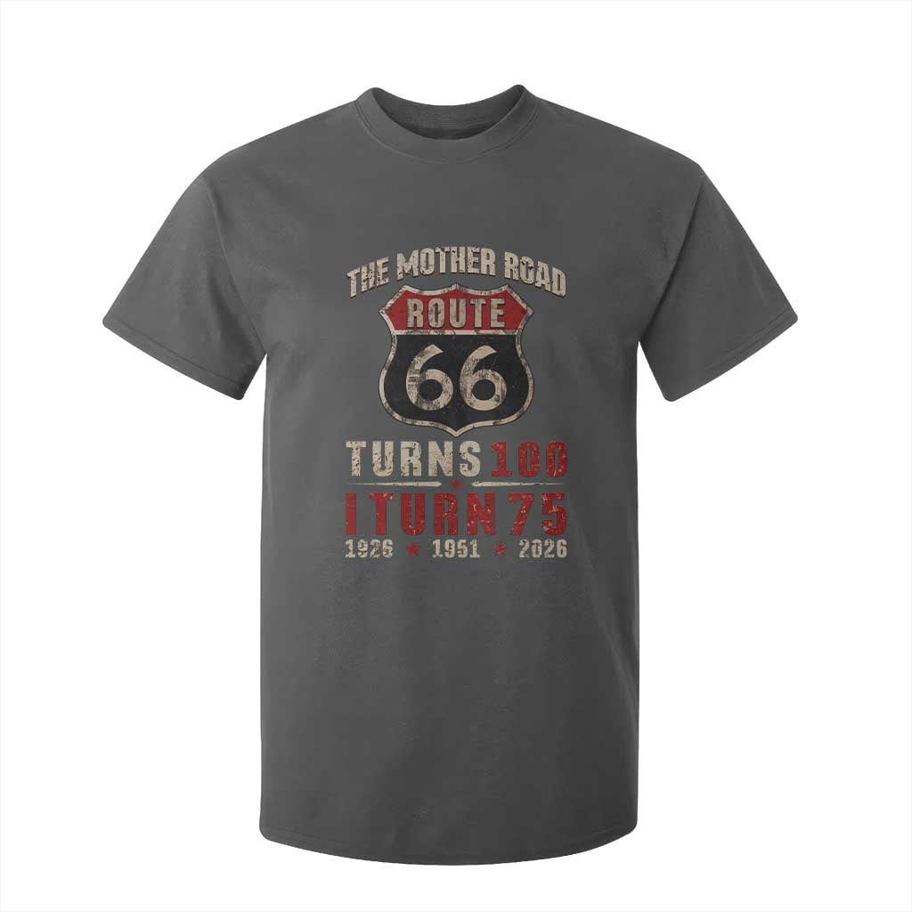 Route Highway 66 Turns 100 I Turn 75 T Shirt For Kid Vintage 1951 Road Sign 75th Birthday Gift