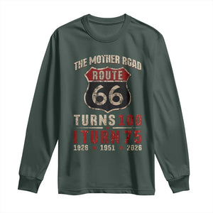Route Highway 66 Turns 100 I Turn 75 Long Sleeve Shirt Vintage 1951 Road Sign 75th Birthday Gift