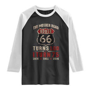 Route Highway 66 Turns 100 I Turn 75 Raglan Shirt Vintage 1951 Road Sign 75th Birthday Gift