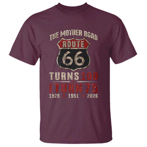 Route Highway 66 Turns 100 I Turn 75 T Shirt Vintage 1951 Road Sign 75th Birthday Gift