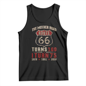 Route Highway 66 Turns 100 I Turn 75 Tank Top Vintage 1951 Road Sign 75th Birthday Gift