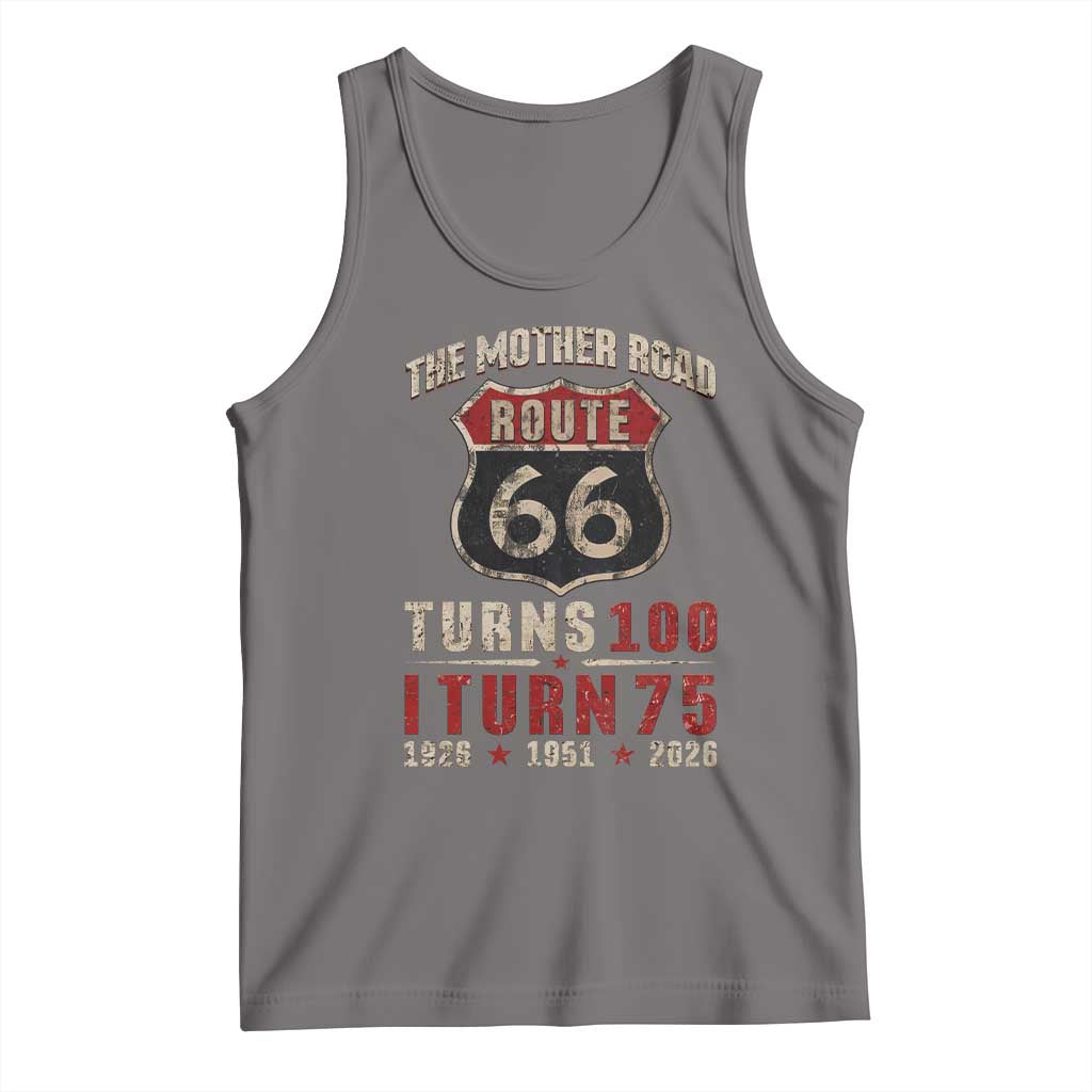 Route Highway 66 Turns 100 I Turn 75 Tank Top Vintage 1951 Road Sign 75th Birthday Gift