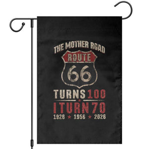 Route Highway 66 Turns 100 I Turn 70 Garden Flag Vintage 1956 Road Sign 70th Birthday Gift