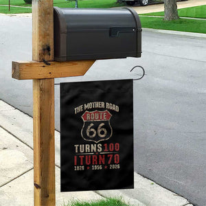 Route Highway 66 Turns 100 I Turn 70 Garden Flag Vintage 1956 Road Sign 70th Birthday Gift