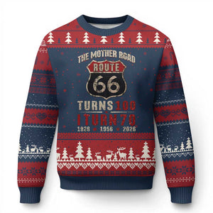 Route Highway 66 Turns 100 I Turn 70 Ugly Christmas Sweater Vintage 1956 Road Sign 70th Birthday Gift