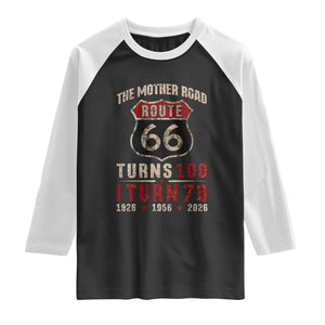 Route Highway 66 Turns 100 I Turn 70 Raglan Shirt Vintage 1956 Road Sign 70th Birthday Gift