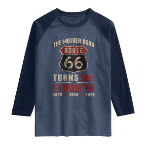 Route Highway 66 Turns 100 I Turn 70 Raglan Shirt Vintage 1956 Road Sign 70th Birthday Gift