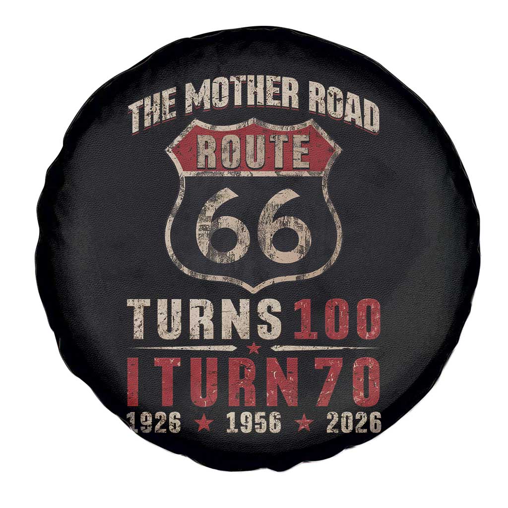Route Highway 66 Turns 100 I Turn 70 Spare Tire Cover Vintage 1956 Road Sign 70th Birthday Gift