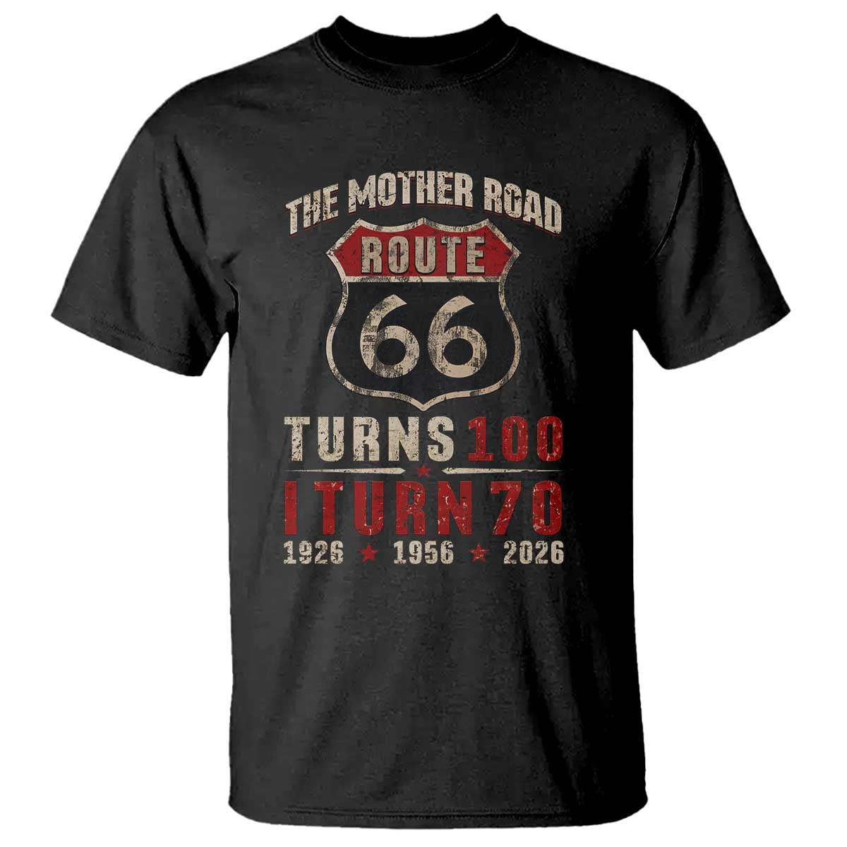 Route Highway 66 Turns 100 I Turn 70 T Shirt Vintage 1956 Road Sign 70th Birthday Gift