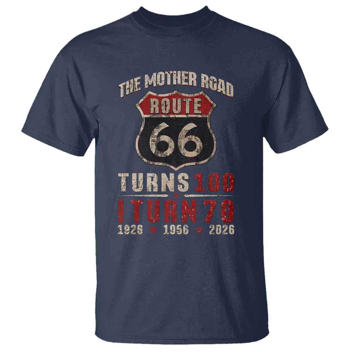 Route Highway 66 Turns 100 I Turn 70 T Shirt Vintage 1956 Road Sign 70th Birthday Gift