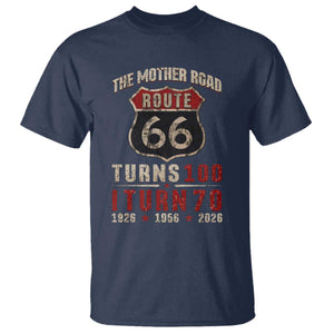 Route Highway 66 Turns 100 I Turn 70 T Shirt Vintage 1956 Road Sign 70th Birthday Gift