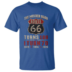 Route Highway 66 Turns 100 I Turn 70 T Shirt Vintage 1956 Road Sign 70th Birthday Gift