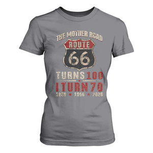 Route Highway 66 Turns 100 I Turn 70 T Shirt For Women Vintage 1956 Road Sign 70th Birthday Gift