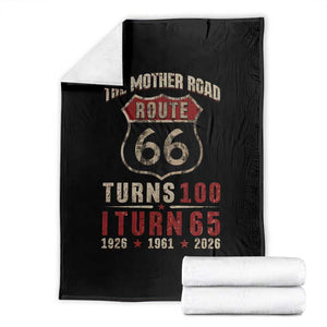 Route Highway 66 Turns 100 I Turn 65 Throw Blanket Vintage 1961 Road Sign 65th Birthday Gift