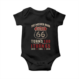 Route Highway 66 Turns 100 I Turn 65 Baby Onesie Vintage 1961 Road Sign 65th Birthday Gift