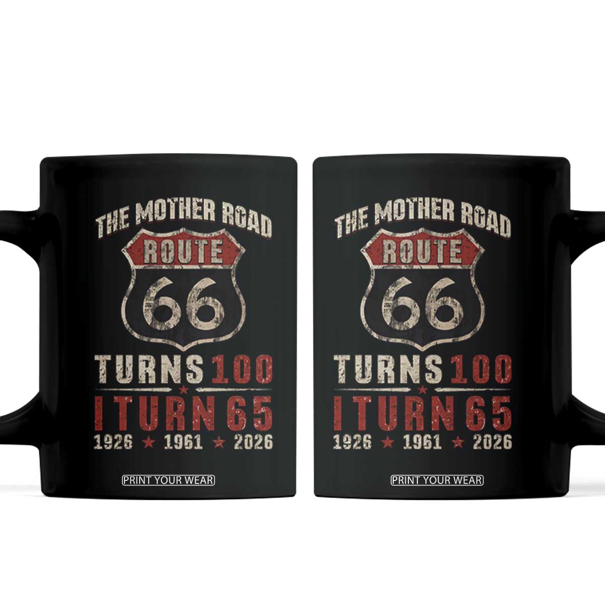 Route Highway 66 Turns 100 I Turn 65 Coffee Mug Vintage 1961 Road Sign 65th Birthday Gift
