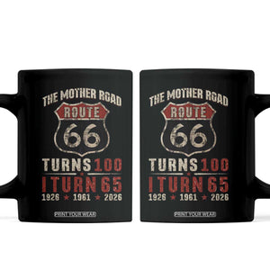 Route Highway 66 Turns 100 I Turn 65 Coffee Mug Vintage 1961 Road Sign 65th Birthday Gift