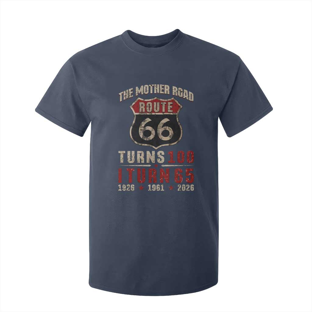 Route Highway 66 Turns 100 I Turn 65 T Shirt For Kid Vintage 1961 Road Sign 65th Birthday Gift